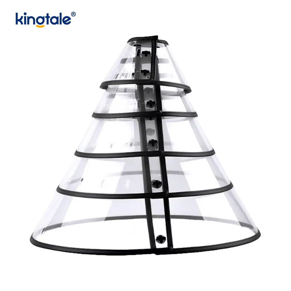 طوق Kingtale الناعم القابل للتعديل لاستعادة الحيوانات الأليفة للكلاب والقطط، مصنوع من البلاستيك الصلب المستدام، مخروط بلاستيكي واقٍ شخصي