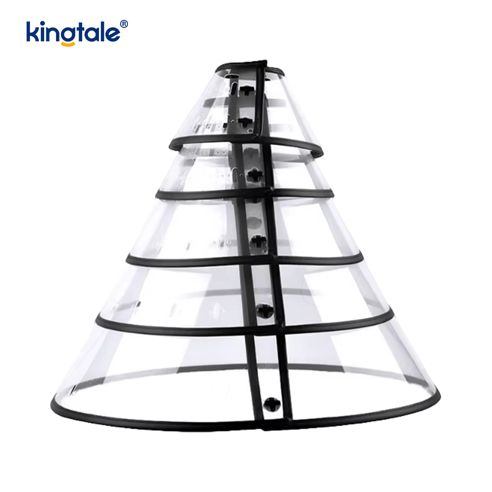 طوق Kingtale الناعم القابل للتعديل لاستعادة الحيوانات الأليفة للكلاب والقطط، مصنوع من البلاستيك الصلب المستدام، مخروط بلاستيكي واقٍ شخصي