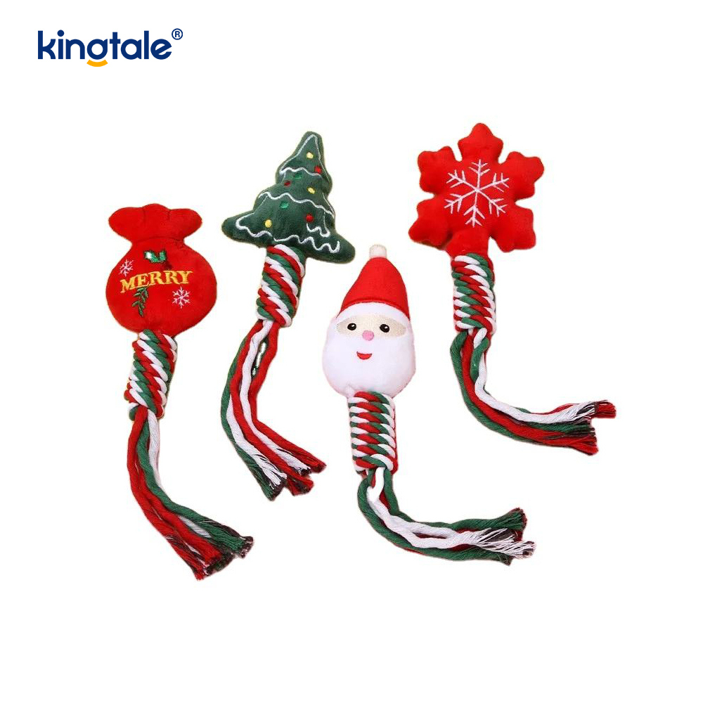الحيوانات الأليفة عيد الميلاد حبل ألعاب من القطيفة جرو مضغ لعبة للتسنين الحيوانات الأليفة عيد الميلاد حبل ألعاب من القطيفة جرو مضغ لعبة للتسنين
