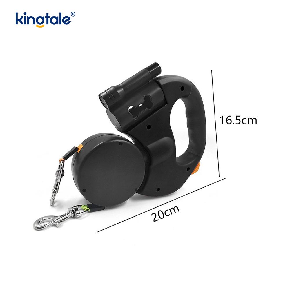 كلب مزدوج قابل للسحب 360 درجة مع ضوء LED