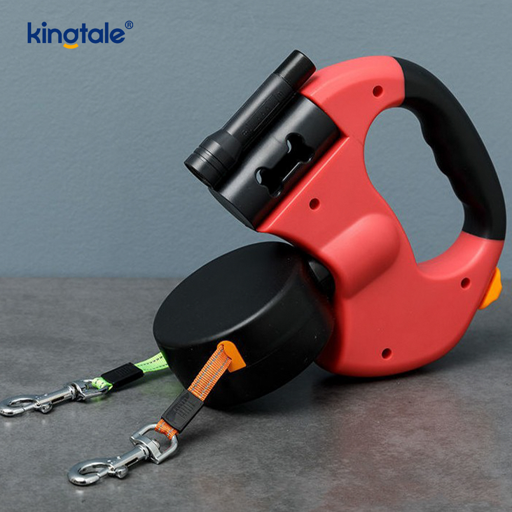 كلب مزدوج قابل للسحب 360 درجة مع ضوء LED